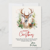 スタイリッシュ&ディアエレガントクリスマスグリーンカスタムリー シーズンカード (正面)