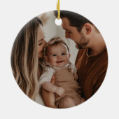 スタイリッシュ&ディアエレガントクリスマスグリーンカスタムリー セラミックオーナメント (裏面)