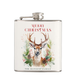 スタイリッシュ&ディアエレガントクリスマスグリーンカスタムリー フラスク