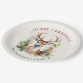 スタイリッシュ&ディアエレガントクリスマスグリーンカスタムリー ペーパープレート (アングル)