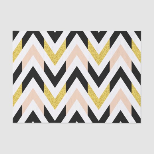 スタイリッシュ&トレンディー幾何学的シェブロンパターン 薄葉紙 (正面)