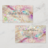 スタイリッシュ パステルマーブル アルコールインク エレガントグリッター 名刺 (正面/裏面)