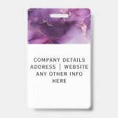 スタイリッシュ パープル マーブル 社員IDバッジ バッジ (裏面)