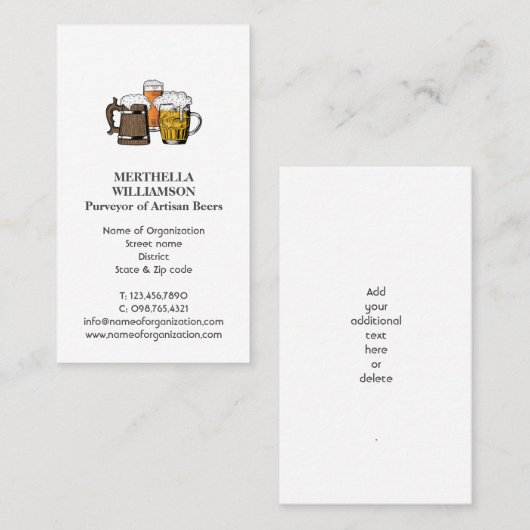 スタイリッシュ | ビール醸造所 | フォトロゴ名刺 名刺 (正面/裏面)