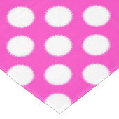 スタイリッシュ ピンクと白の水玉模様 テーブルクロス (アングル)