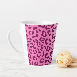 スタイリッシュ ピンクヒョウ柄 カフェラテマグ