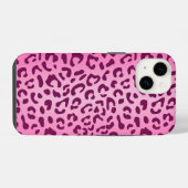 スタイリッシュ ピンクヒョウ柄 iPhoneケース (裏面横)