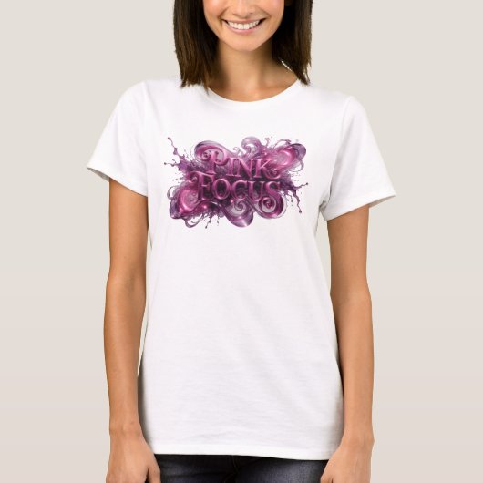スタイリッシュ ピンク PINK FOCUS 引用Tシャツ Tシャツ (正面)