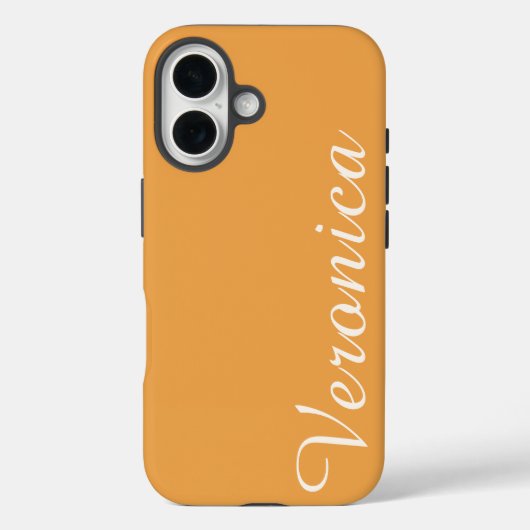 スタイリッシュ フェミニン オレンジ 名前入り Case-Mate iPhoneケース (裏面)