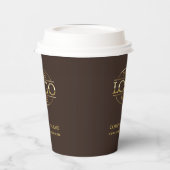 スタイリッシュ ブラウン 企業 ロゴ 紙コップ (左)