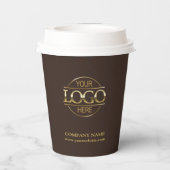 スタイリッシュ ブラウン 企業 ロゴ 紙コップ (裏面)