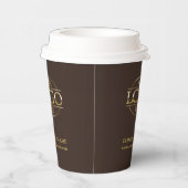 スタイリッシュ ブラウン 企業 ロゴ 紙コップ (右)