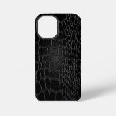 スタイリッシュ ブラッククロコダイル iPhoneケース (裏面)