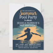 スタイリッシュ&プエレガントールパーティー誕生日 招待状 (正面)