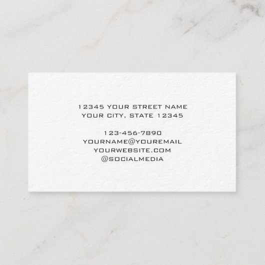 スタイリッシュ&プロフェッショナルタイポグラフィブクラシックラック 名刺 (裏面)