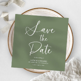 スタイリッシュ ミニマリスト 結婚式 前撮りなし Save The Date 招待状