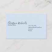 スタイリッシュ ミニマル ブルー 名刺 (裏面)