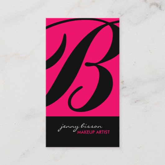 スタイリッシュ&メはっきりしたークアップアーティストの名刺 名刺 (正面)