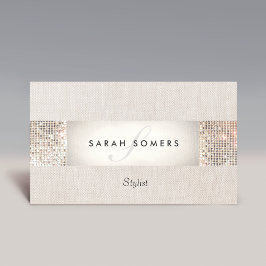 スタイリッシュ　モダンシルバースパンコール　モノグラム　ビューティー 名刺