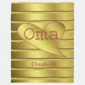 スタイリッシュ,モダントレンディー,フェイク金ゴールド,金ゴールド,金ゴールドファイル フリースブランケット (正面)