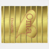 スタイリッシュ,モダントレンディー,フェイク金ゴールド,金ゴールド,金ゴールドファイル フリースブランケット (正面(横))