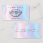 スタイリッシュ,モダンホログラフィ,メイクアップアーティスト,唇 名刺 (正面/裏面)