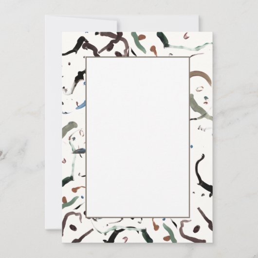 スタイリッシュ モダン アブストラクト フラット インビテーション (正面)