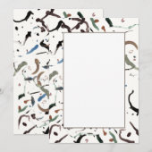 スタイリッシュ モダン アブストラクト フラット インビテーション (正面/裏面)