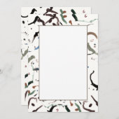 スタイリッシュ モダン アブストラクト フラット 招待状 (正面/裏面)