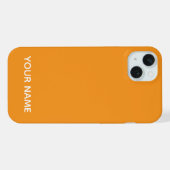 スタイリッシュ モダン オレンジカラーのオーダーメイドネーム iPhoneケース (裏面横)