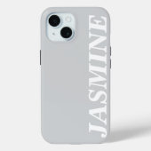 スタイリッシュ モダン オーダーメイド 名入れ 無地 ライトグレー Case-Mate iPhoneケース (裏面)