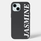 スタイリッシュ モダン オーダーメイド 名前入り 無地 ダークグレー Case-Mate iPhoneケース (裏面)