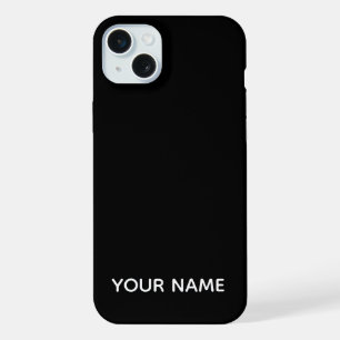 スタイリッシュ モダン オーダーメイド 名前 ブラック iPhone 15 PLUSケース