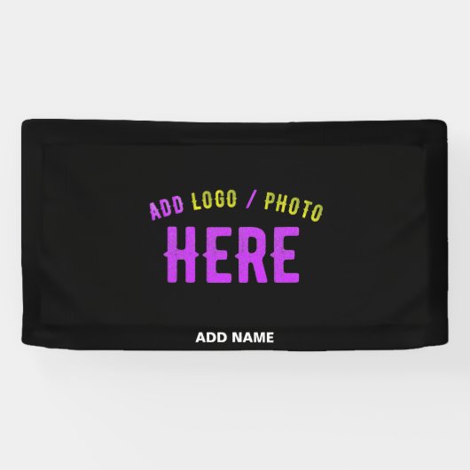 スタイリッシュ モダン カスタマイズ可能 ブラック 検証済み ブランド製品 横断幕 (横)