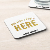 スタイリッシュ モダン カスタマイズ可能 白 検証済み ブランド コースター (左側)