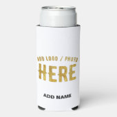 スタイリッシュ モダン カスタマイズ可能 白 検証済み ブランド スリム缶クーラー (Seltzer裏面)