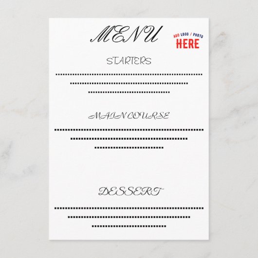 スタイリッシュ モダン カスタマイズ可能 白 検証済み ブランド メニュー (裏面)