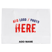 スタイリッシュ モダン カスタマイズ可能 白 検証済み ブランド ラージペーパーバッグ (裏面)