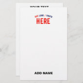 スタイリッシュ モダン カスタマイズ可能 白 検証済み ブランド 便箋 (正面/裏面)