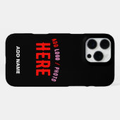スタイリッシュ モダン カスタマイズ ブラック 認定 ブランド iPhoneケース (裏面横)