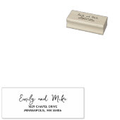 スタイリッシュ モダン スクリプト 返送先 ウッド ラバースタンプ (押印)