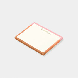 スタイリッシュ モダン ピンク オレンジ ボーダー オーダーメイド  ポストイット