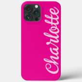 スタイリッシュ モダン ミニマル ホットピンク 名前入り Case-Mate iPhoneケース (裏面)