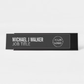 スタイリッシュ&モダン – 任意の色 – プロフェッショナルロゴ デスクネームプレート (正面)