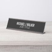 スタイリッシュ&モダン – 任意の色 – プロフェッショナル デスクネームプレート (正面)