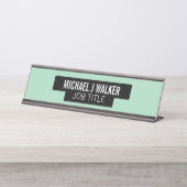 スタイリッシュ&モダン – 任意の色 – 縁ど デスクネームプレート (正面)