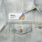 スタイリッシュ&モダン Rainbow Wave Staff IDホワイト 名札 (インサイチュ)