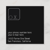 スタイリッシュ&モダンblkスクエアプロフェッショナルDJ スクエア名刺 (裏面)