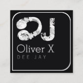 スタイリッシュ&モダンblkスクエアプロフェッショナルDJ スクエア名刺 (正面)