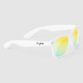 スタイリッシュ モノグラム 白 黄 ミラー ビーチパーティー サングラス (右)